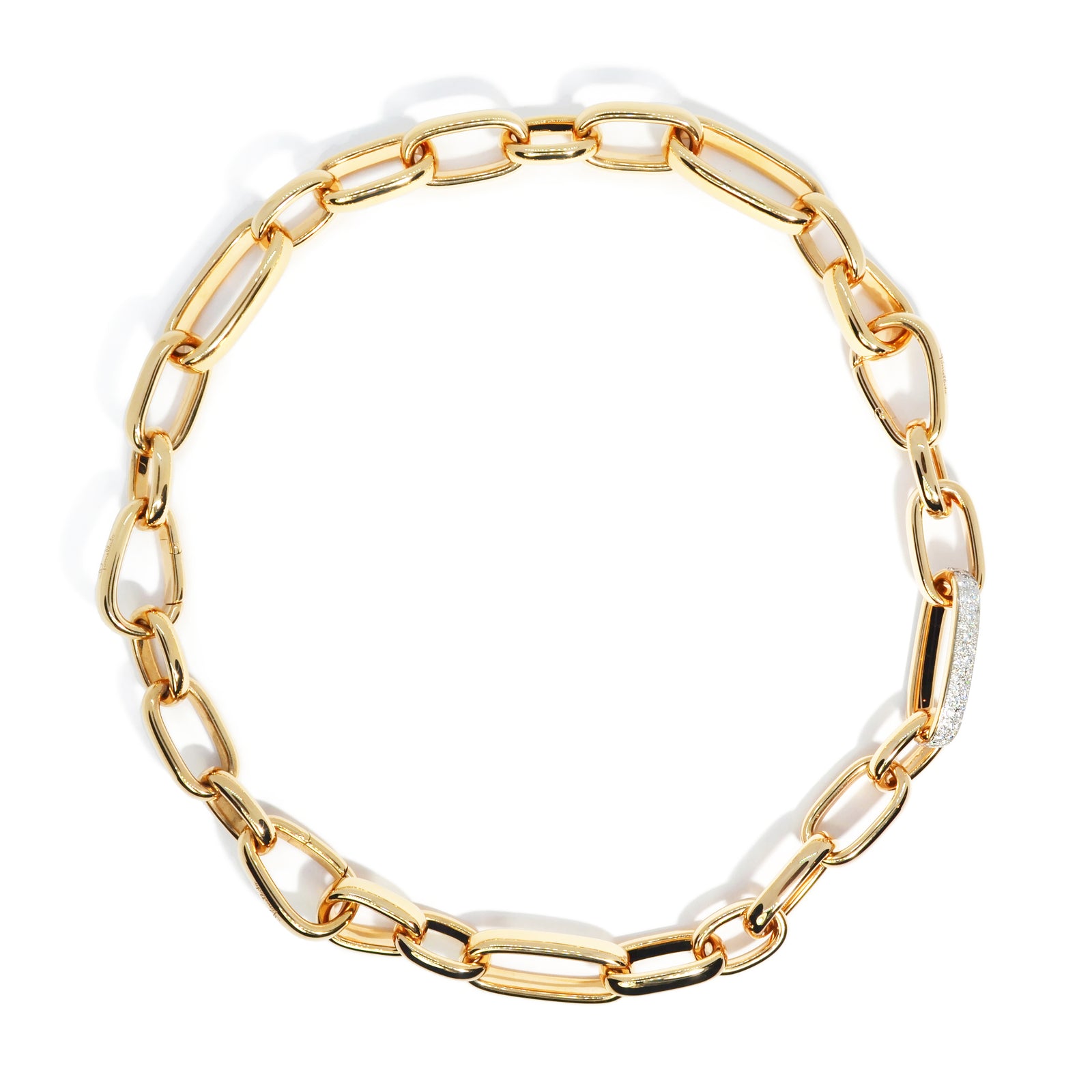 Pomellato - Iconica Medium Link Bracelet with Diamonds, 18k Rose