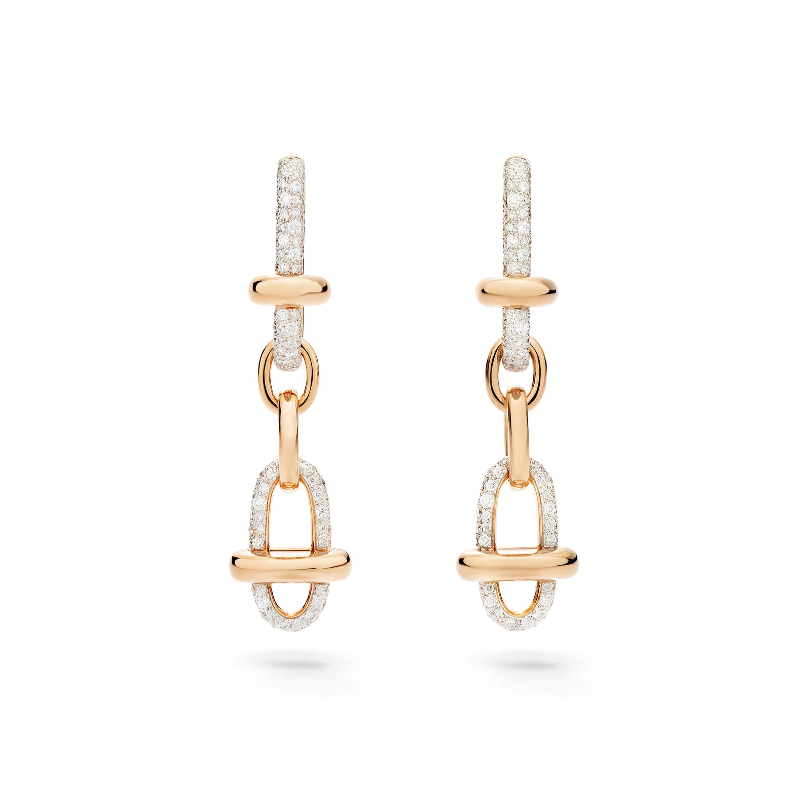 Pomellato - Iconica - Link Earrings with Diamonds, 18k Rose Gold