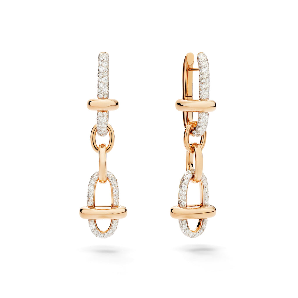 Pomellato - Iconica - Link Earrings with Diamonds, 18k Rose Gold