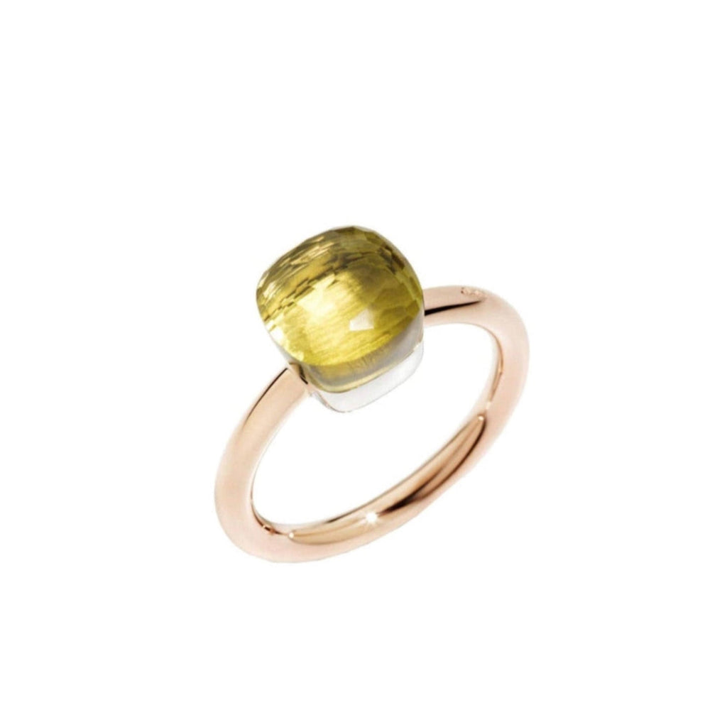 Pomellato Nudo Petit Ring with Lemon Citrine, 18k Rose and White Gold