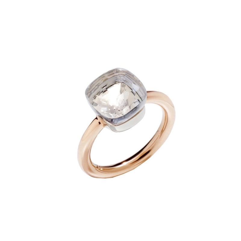 Pomellato - Nudo Petit - Ring with White Topaz, 18k Rose and White Gold