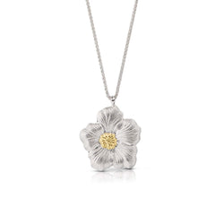 Buccellati - Blossoms Gardenia - Pendant Necklace, Sterling Silver with Gold Accents