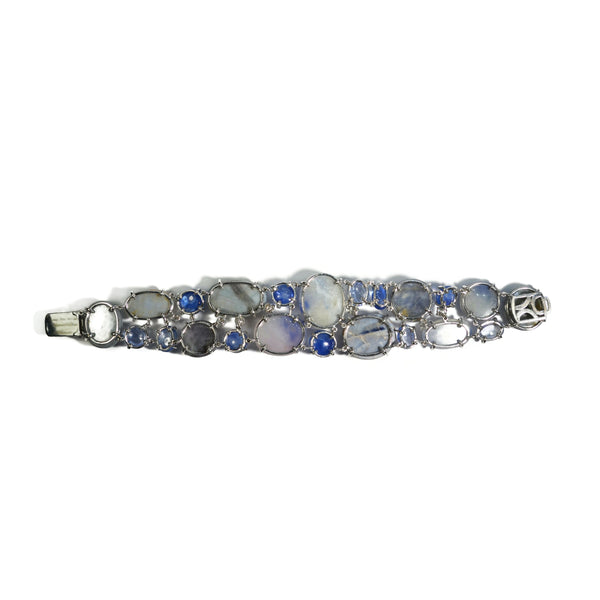 Eclat Jewels - One of a Kind Bracelet - Cabochon Sapphires and Diamonds, 18k White Gold