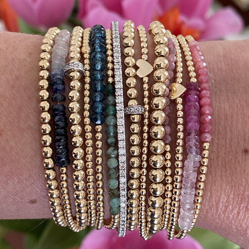 Karen Lazar 2 mm Yellow Gold Filled Bead Flex Bracelet AF Jewelers