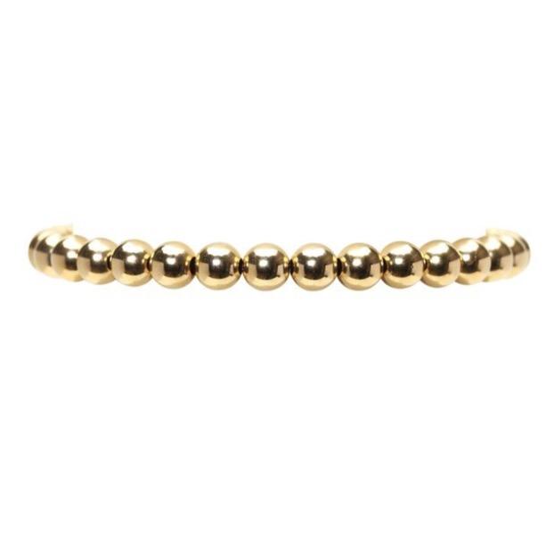 Karen Lazar  - 5 mm Yellow Gold Filled Bead Flex Bracelet