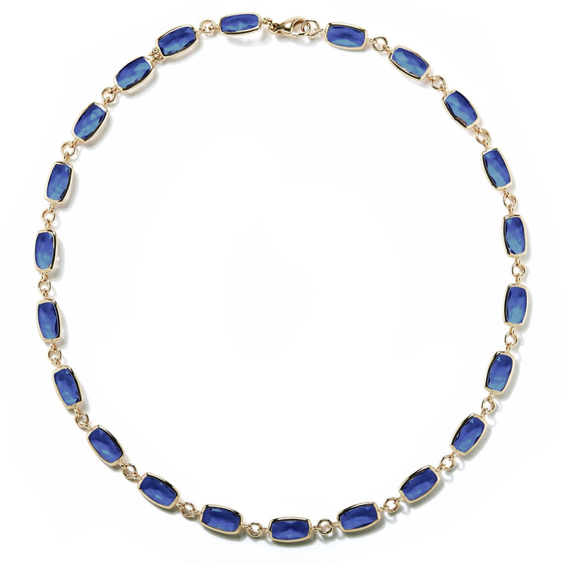 A & Furst - Gaia - Necklace with London Blue Topaz, 18k Yellow Gold