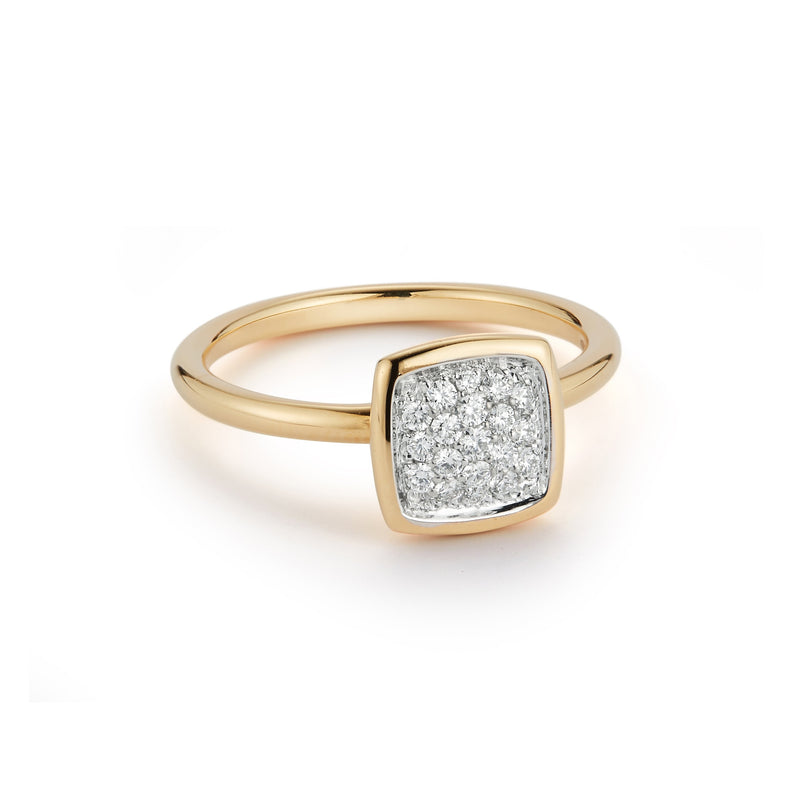 A & Furst - Gaia - XS Stackable Ring with Diamonds, 18k White and Yellow Gold