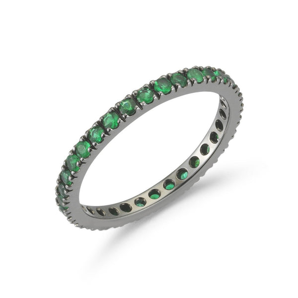 A-FURST-FRANCE-ETERNITY-BAND-RING-EMERALDS-BLACKENED-GOLD-A1290N3-1.5