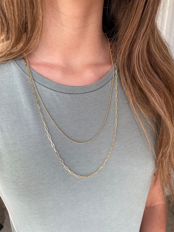 AFJ Gold Collection - Double Chain Necklace, 18k Yellow Gold
