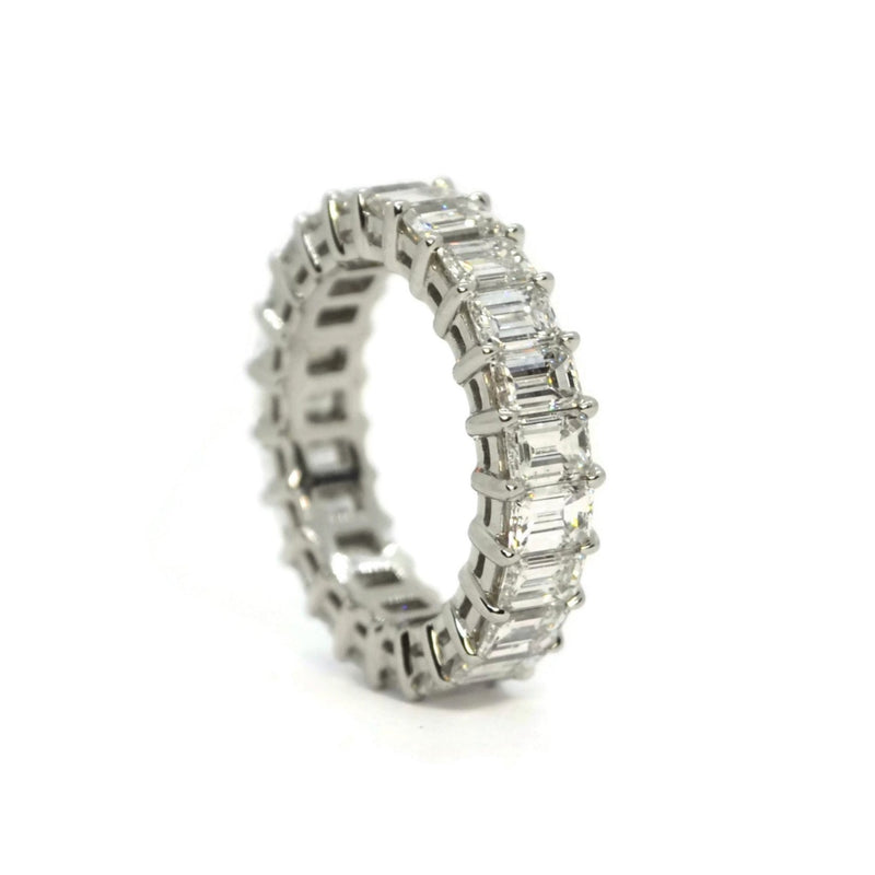 AFJ Diamond Collection - Eternity Band Ring with Emerald-cut Diamonds 4.89 carats, Platinum