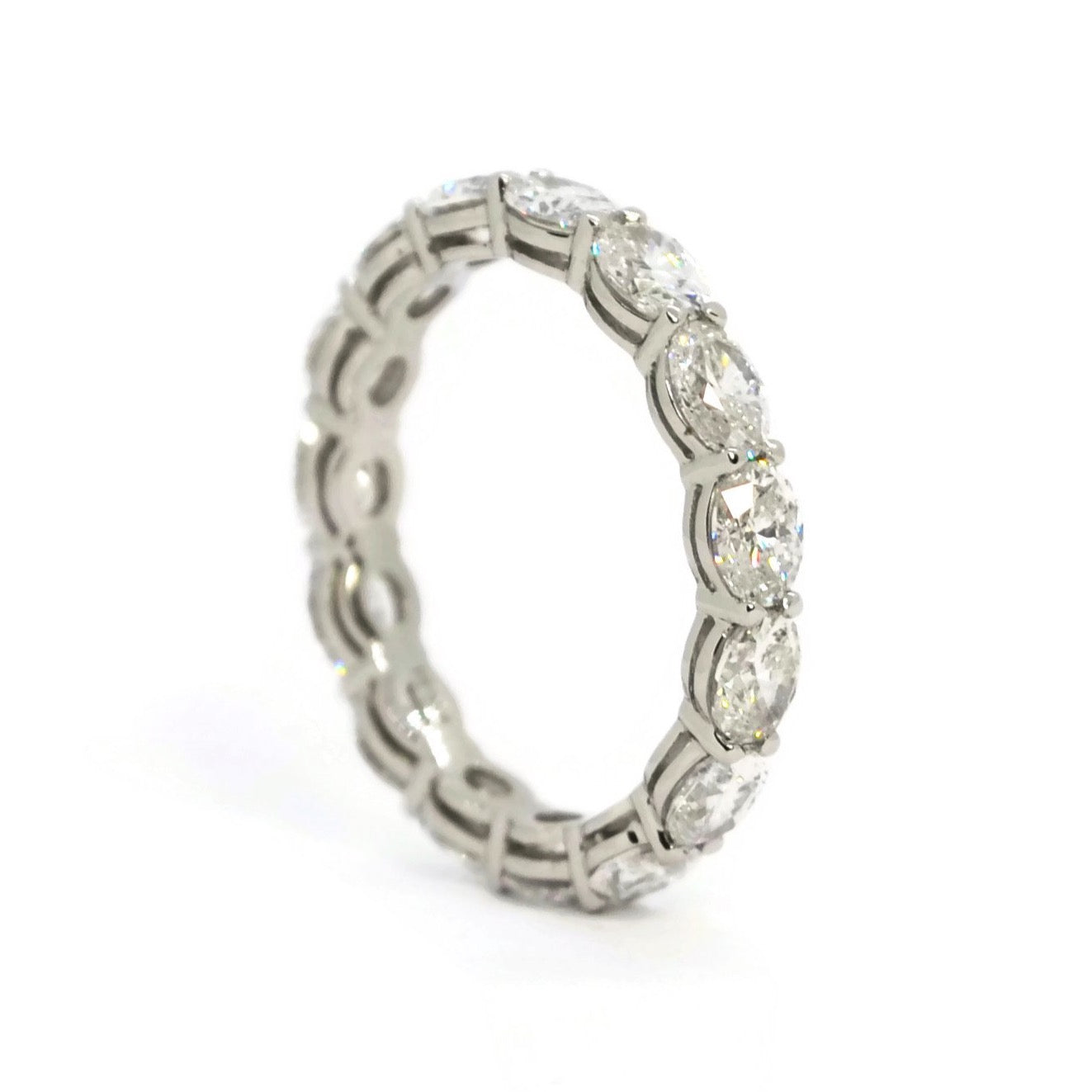 AFJ Diamond Collection - Eternity Band Ring with Oval Diamonds horizon ...