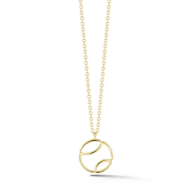 AF Jewelers - Small Tennis Ball Pendant with Chain, 18k Yellow Gold