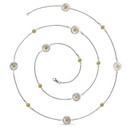BUCCELLATI-BLOSSOMS-DAISY-STATION-NECKLACE-BROWN-DIAMONDS-STERLING-SILVER