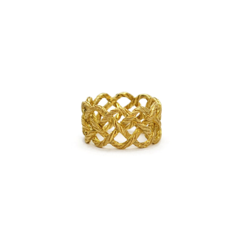 Buccellati 18K Yellow Gold and White Gold Eternelle Ring, Size 7
