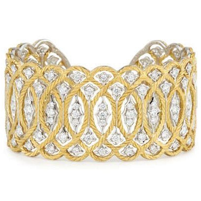 Buccellati - Etoilee - Cuff Bracelet with Diamonds, 18k Yellow and White Gold