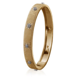 Buccellati - Macri Classica - Bangle Bracelet with Diamonds, 18k Yellow Gold, 8 mm