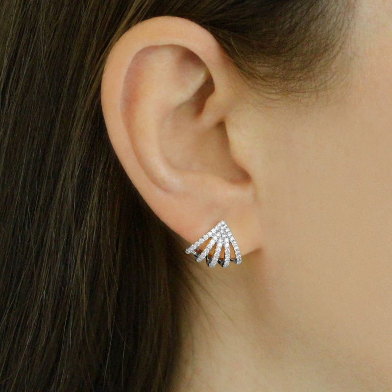 Dana Rebecca Designs - Sarah Leah - Diamond Huggie Earrings, White Gold