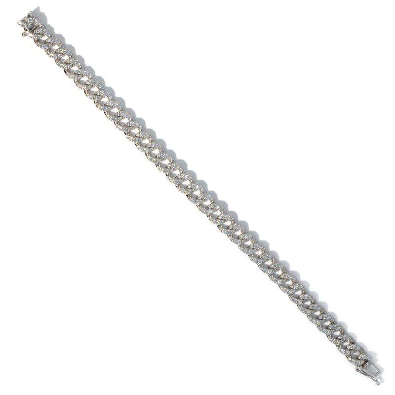 AFJ Diamond Collection - Diamond Gourmette Link Bracelet, 18k White Gold
