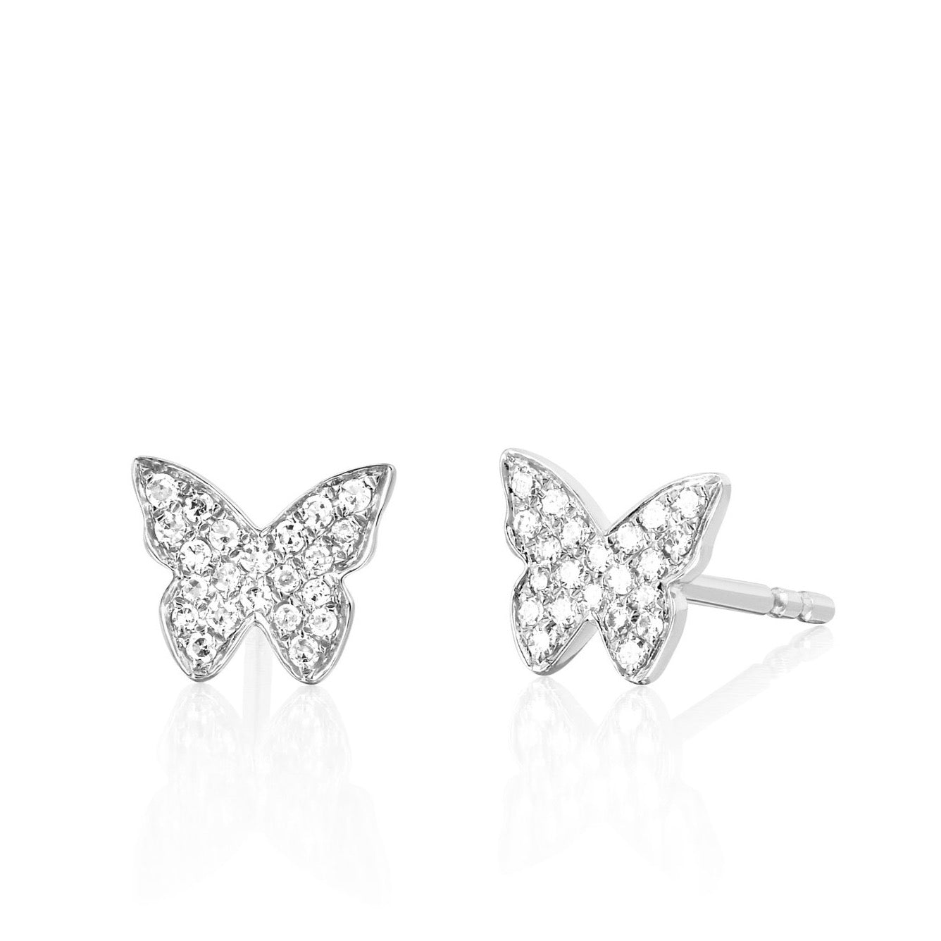 EF Collection - Diamonds Butterfly Stud Earrings, White Gold – AF Jewelers