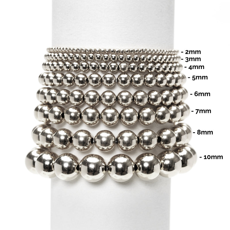 Karen Lazar  - 5 mm Sterling Silver Bead Flex Bracelet