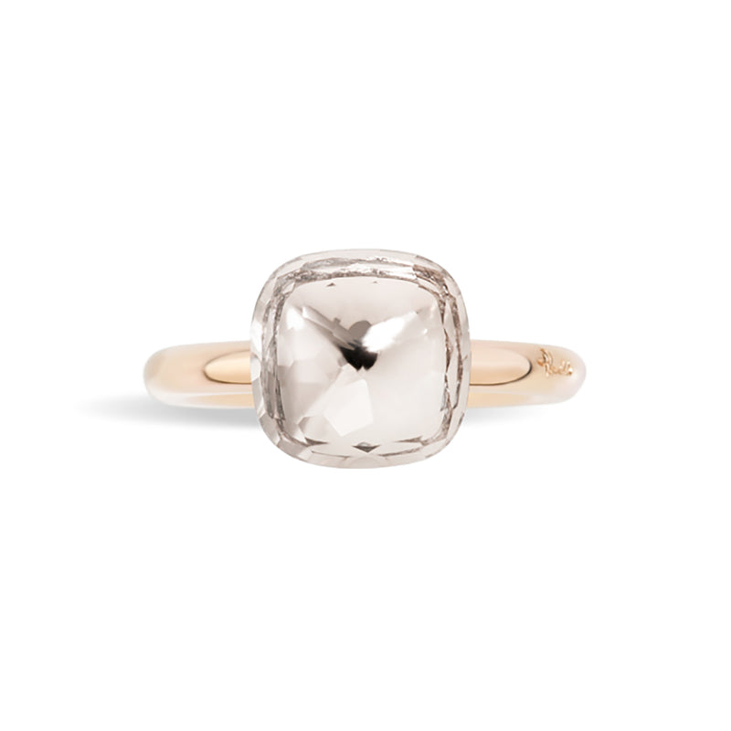 Pomellato - Nudo Classic- Stackable Ring with Colorless Topaz, 18k Rose and White Gold