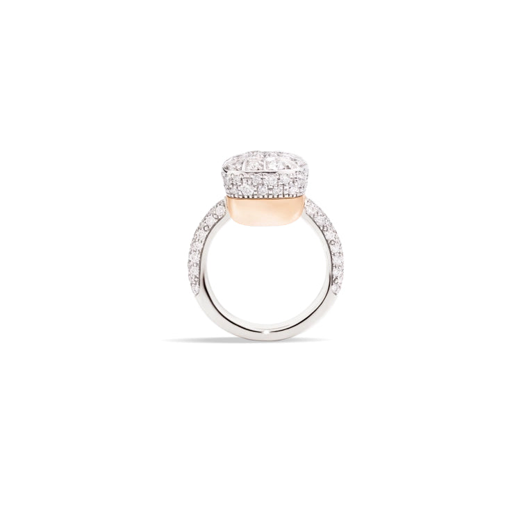 Pomellato 18kt Rose and White Gold Nudo Diamond Ring - AB704GO6B9 White