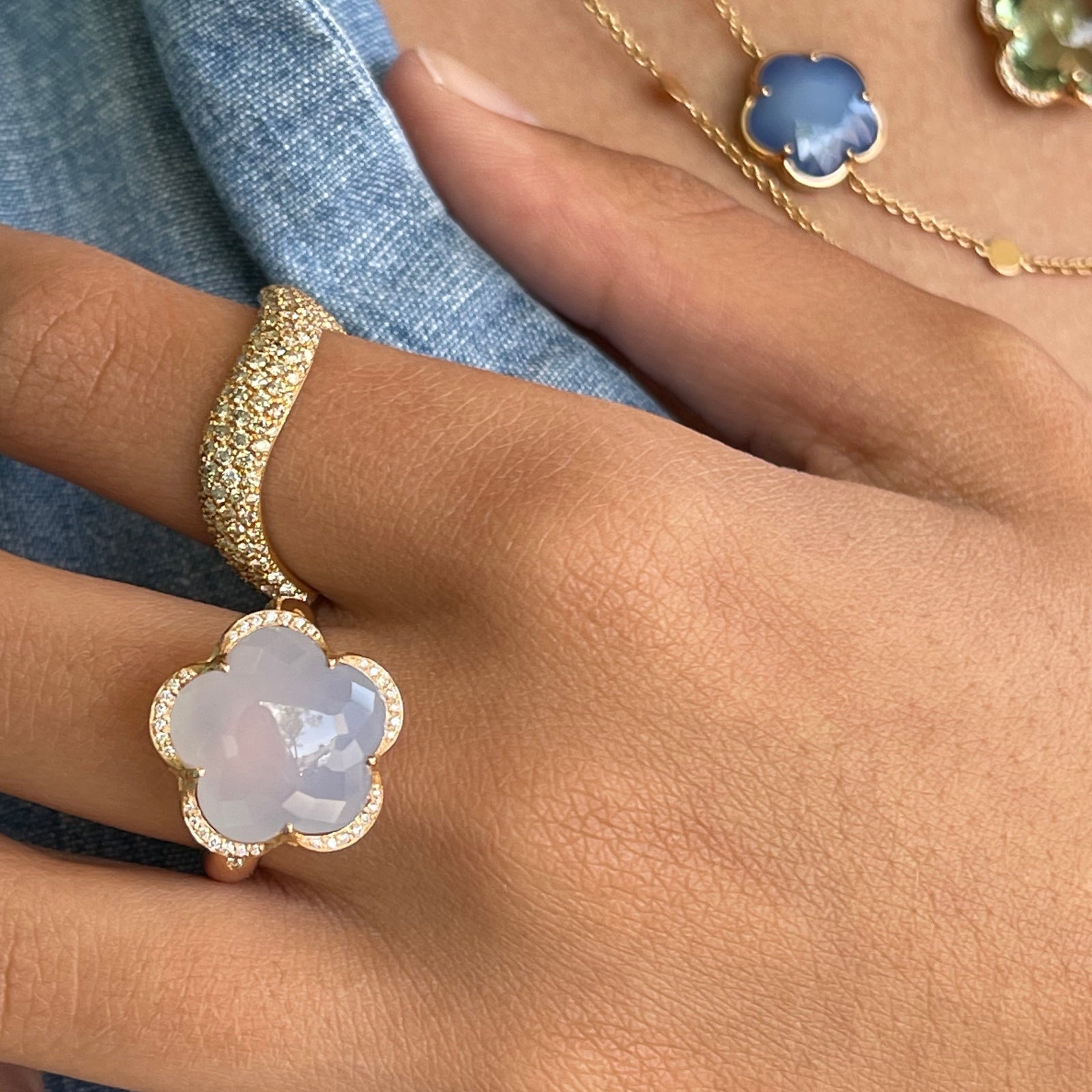 Pasquale Bruni Bon Ton Ring, 18k Rose Gold with Chalcedony