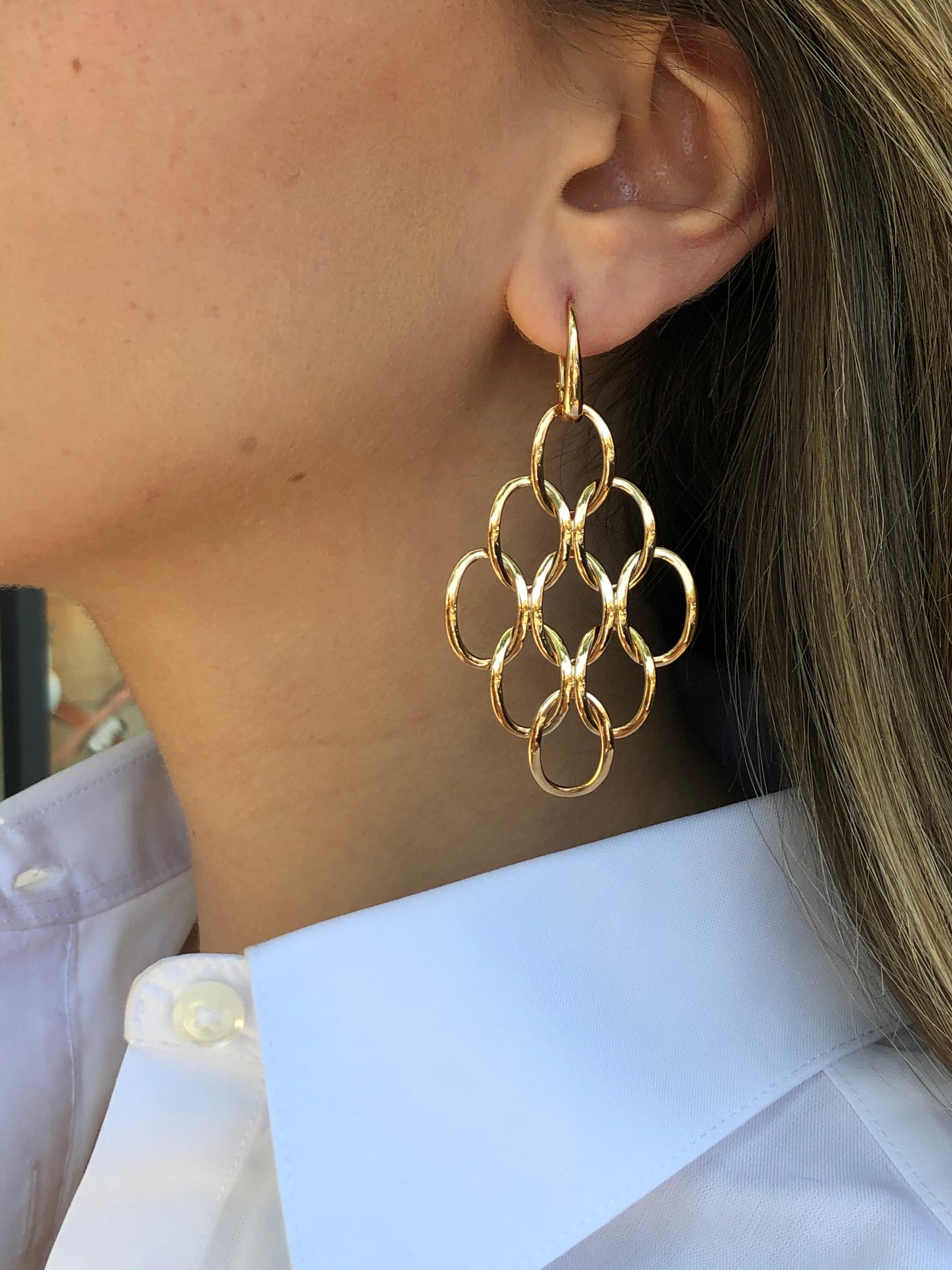 Pomellato Brera Chandelier Earrings 18k Rose Gold AF Jewelers