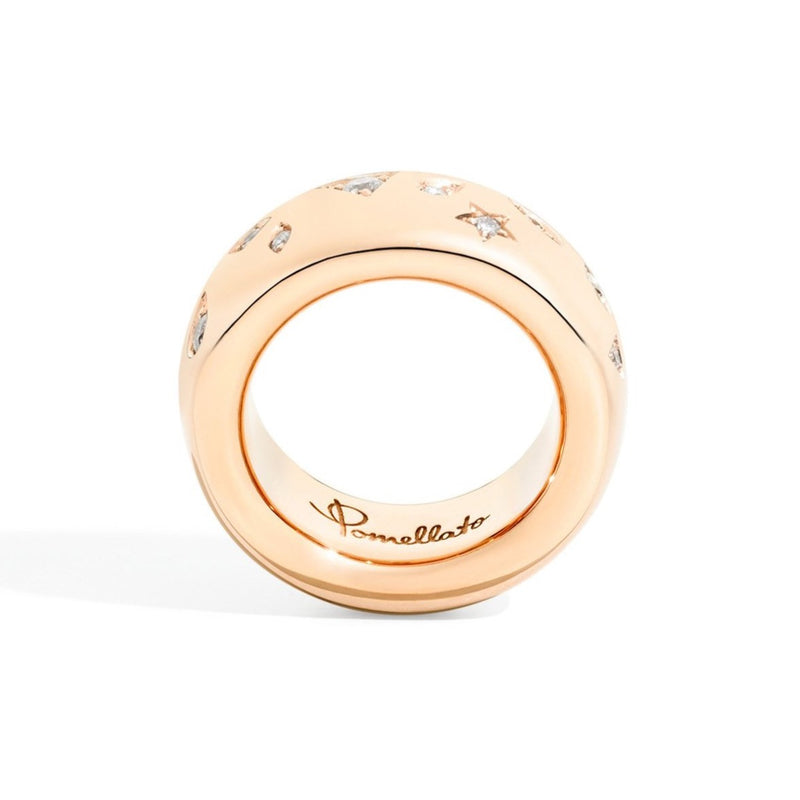 Pomellato-Iconica- Medium-Band Ring-with-Diamonds-18k-Rose-Gold