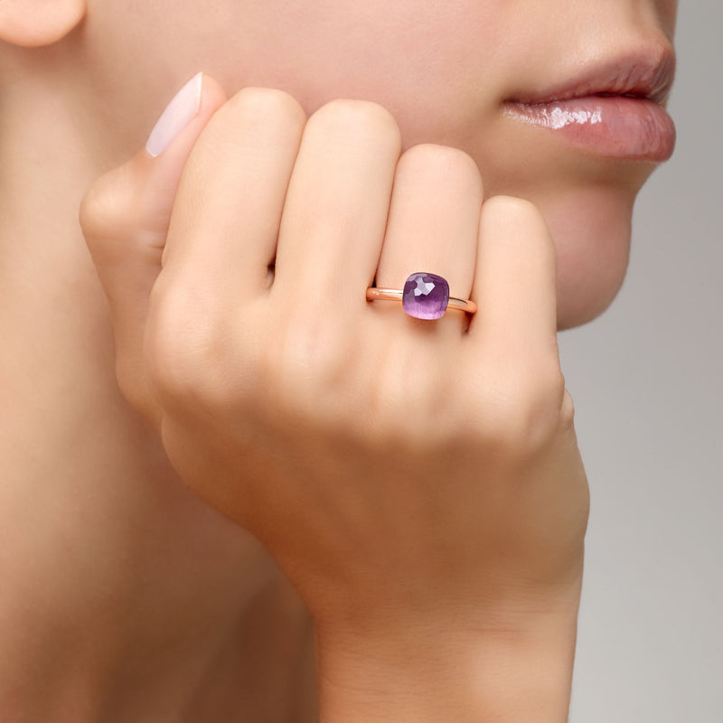 POMELLATO-NUDO-PETIT-STACKABLE-RING-AMETHYST-ROSE-GOLD-A.B403/O6/OI