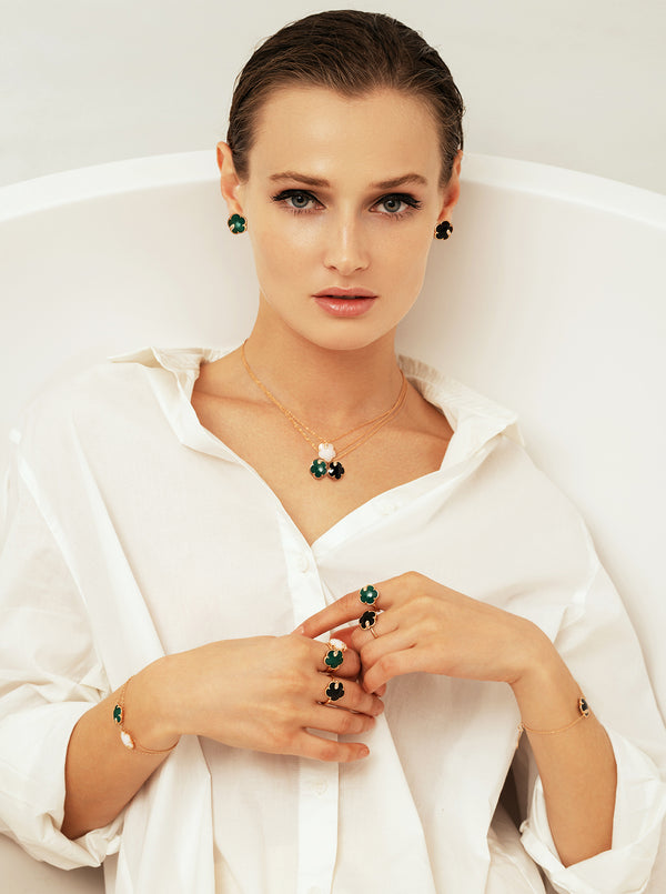 Pasquale Bruni - Petit Joli - Pendant Necklace, 18K Rose Gold, Green Agate and Diamonds