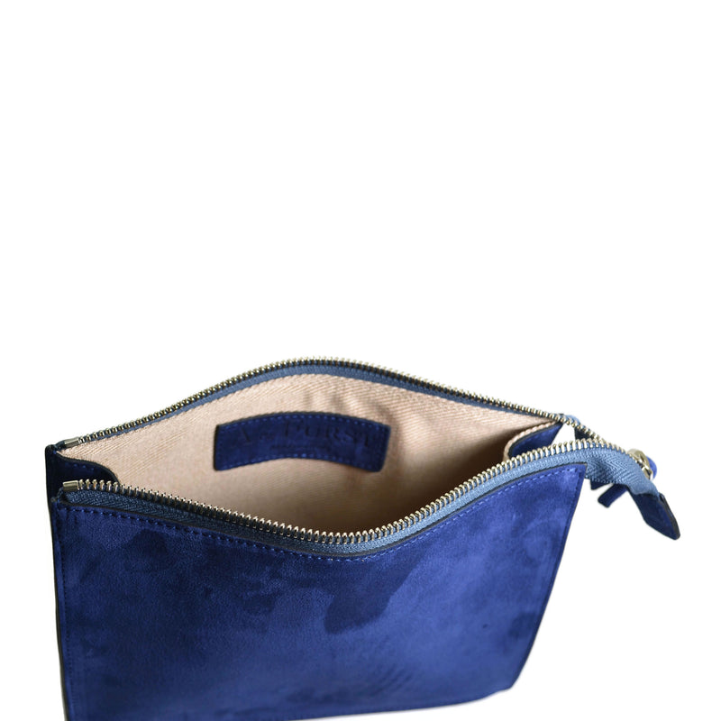 A & Furst - Medium Pouch - Handbag, Pacific Blue Color Suede Leather – AF  Jewelers