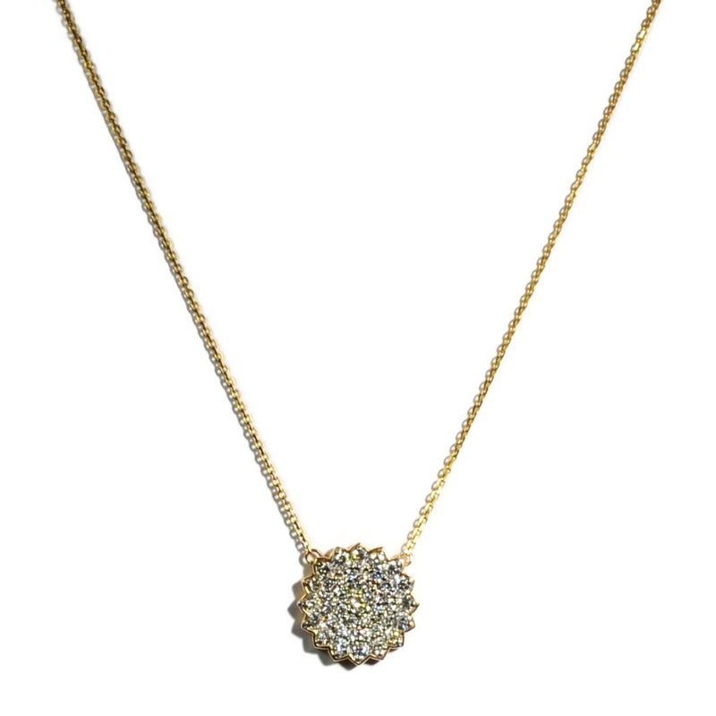 AFJ Diamond Collection - Pave Diamond Pendant Necklace, Yellow and Whi ...