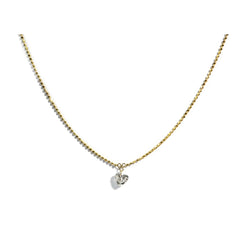 AFJ Diamond Collection - Diamond Heart Necklace, 18" Length, 14k Yellow Gold