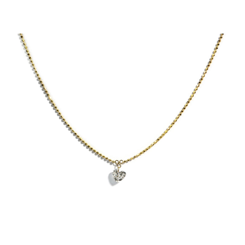 AFJ Diamond Collection - Diamond Heart Necklace, 18" Length, 14k Yellow Gold