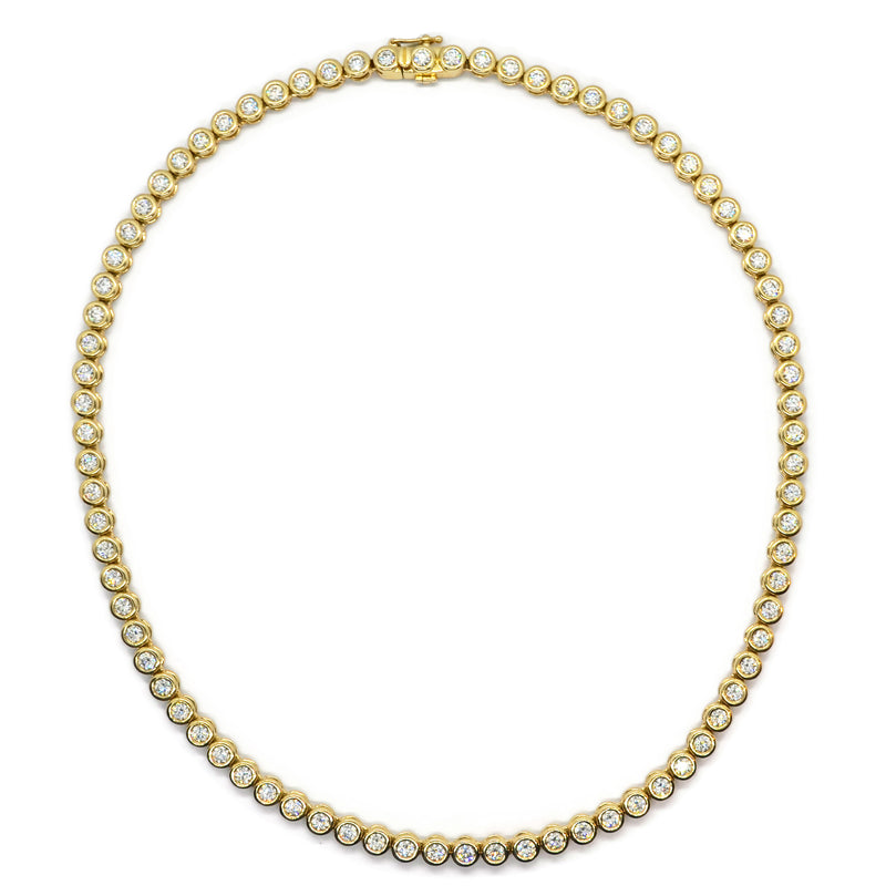 Pre-Owned 18ct Yellow Gold Diamond Tennis Necklace – Charles Fish