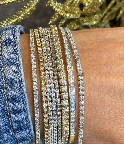 AFJ Diamond Collection - Tennis Bracelet with Diamonds, White Gold