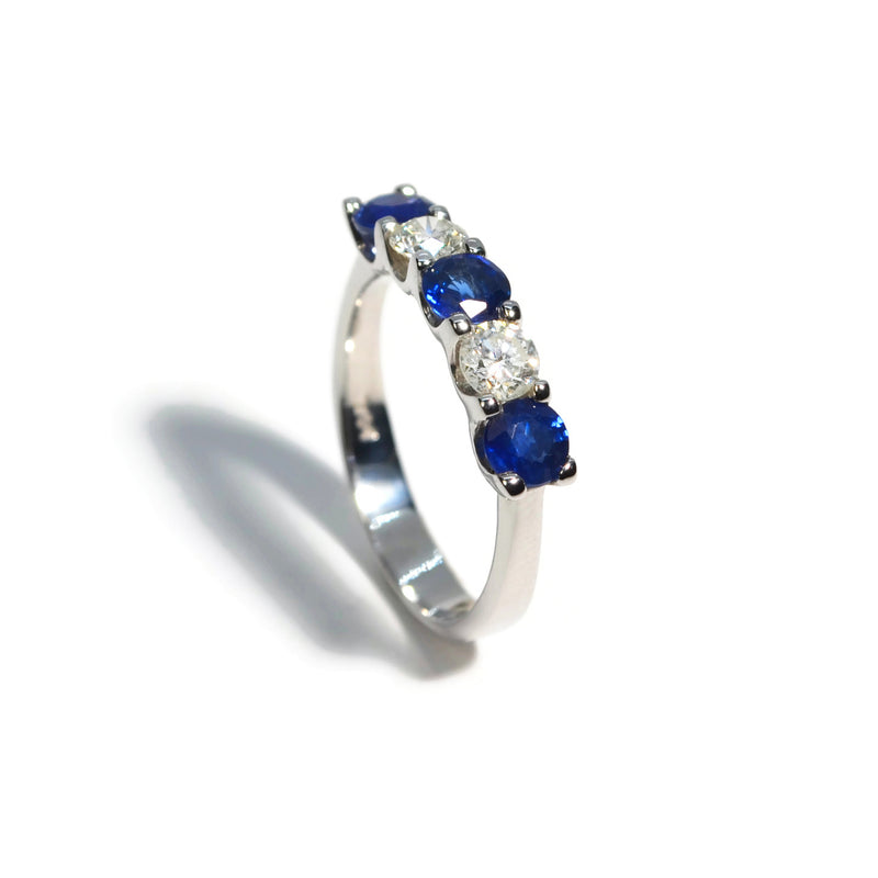 afj-gemstone-collection-5-stone-ring-diamonds-blue-sapphires-14k-white-gold-RWP9629S