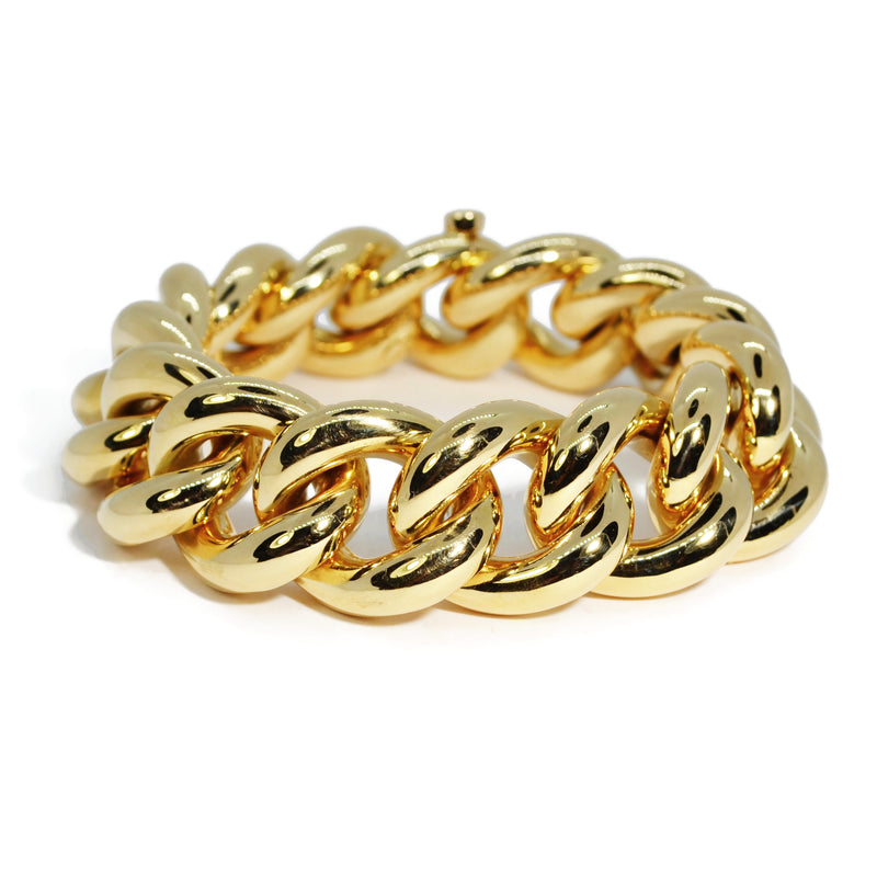 AFJ Gold Collection - Classic Gourmette Link Bracelet, 18k Yellow Gold
