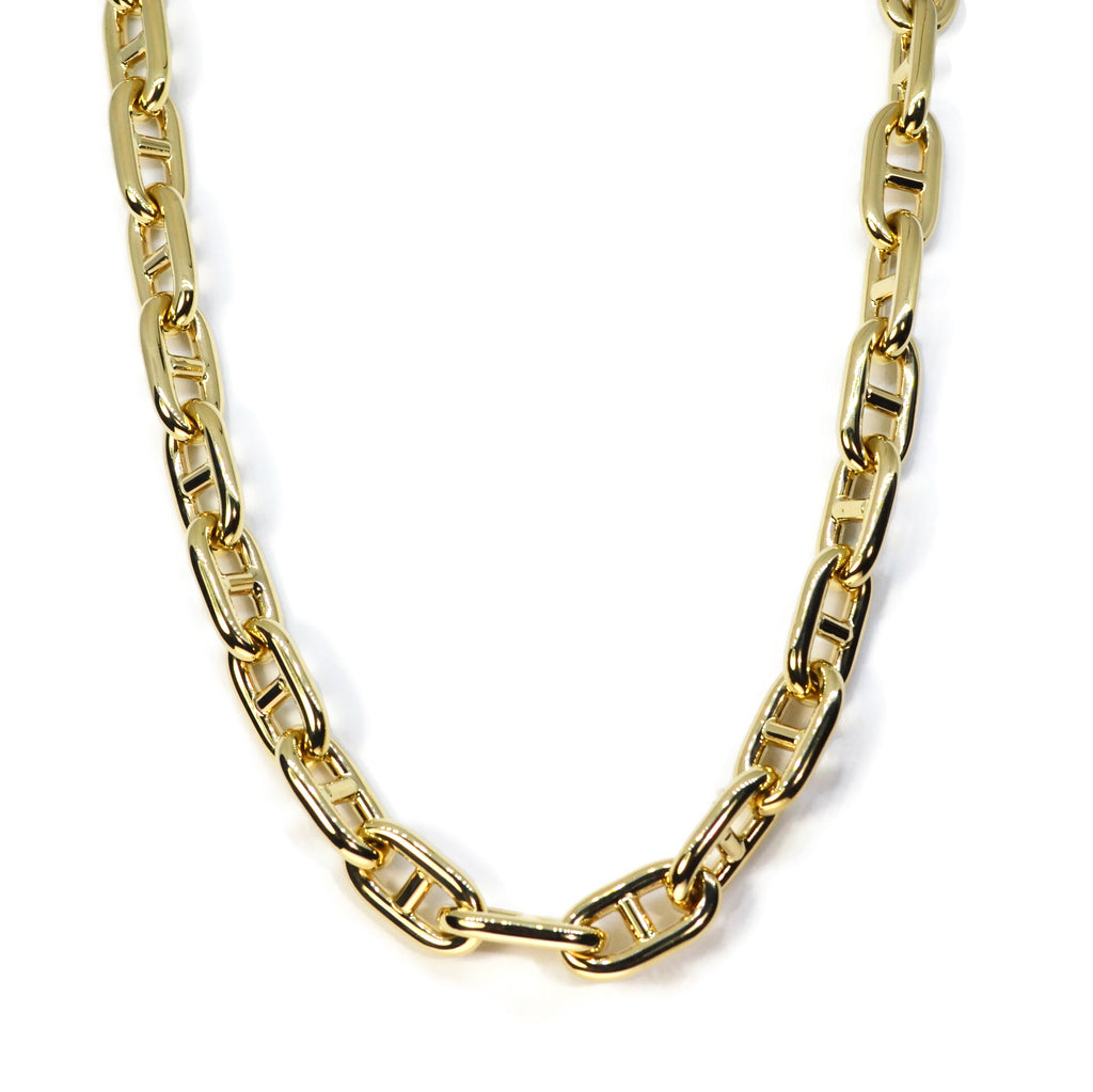 AFJ Gold Collection - Mariner Chain Link Necklace, Yellow Gold