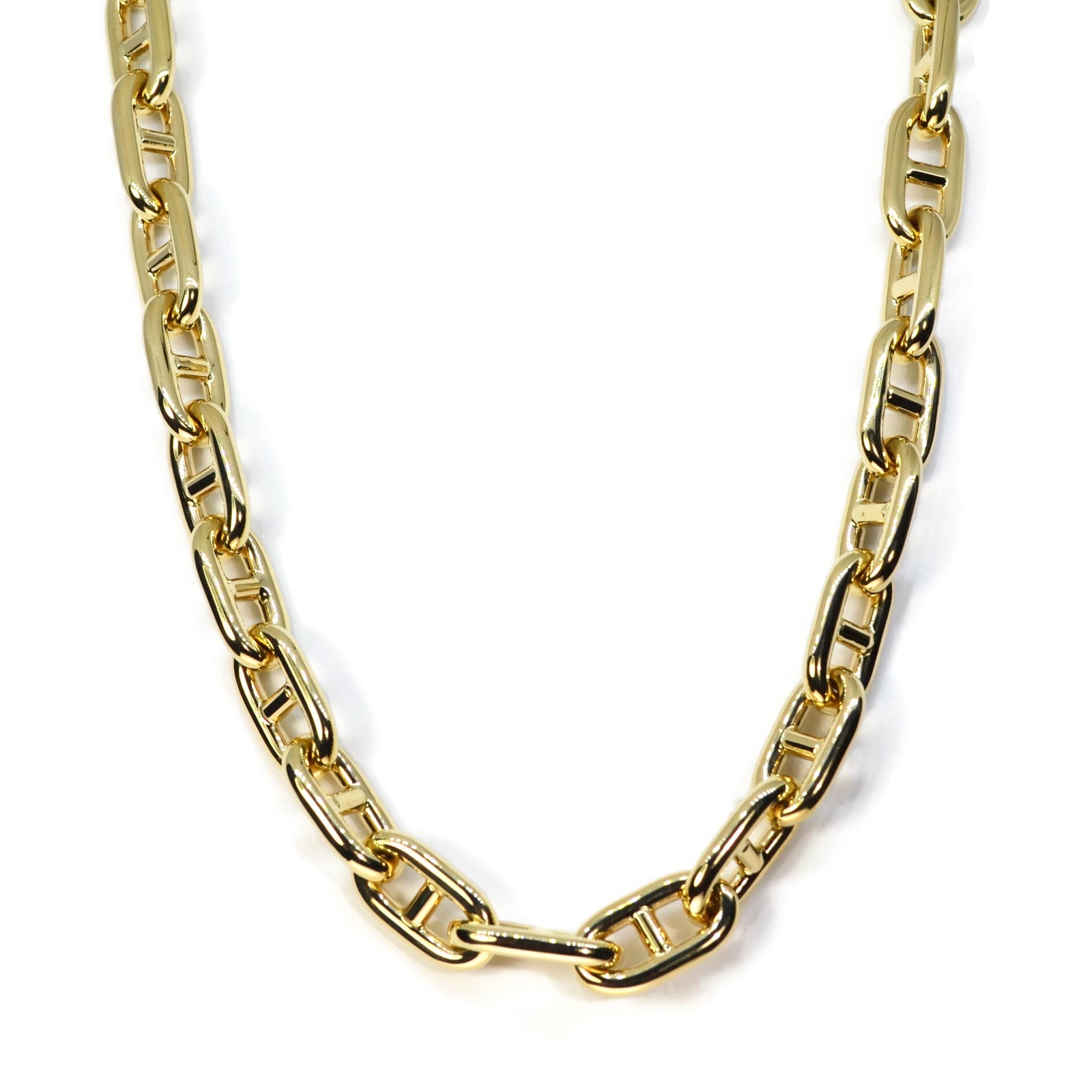 AFJ Gold Collection - Mariner Chain Link Necklace, Yellow Gold