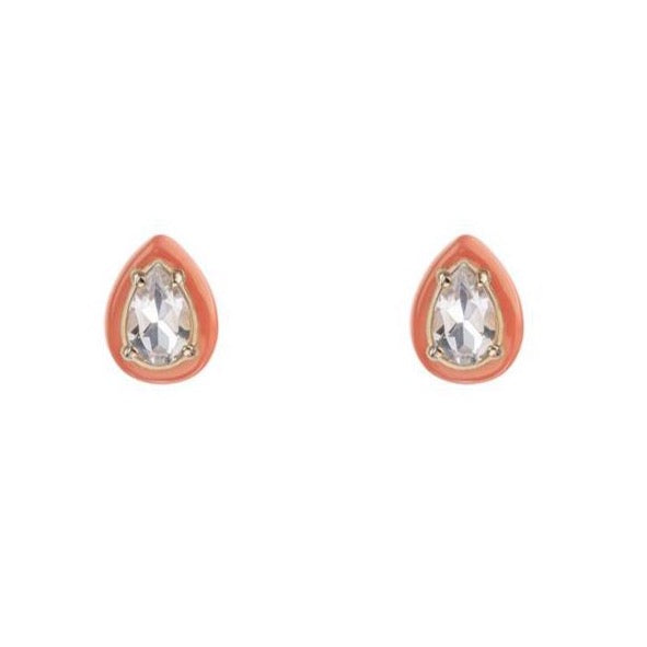 bea-bongiasca-gumdrop-stud-earrings-rock-crystal-orange-enamel-yellow-gold-silver-GE226YGS-GG5-JO