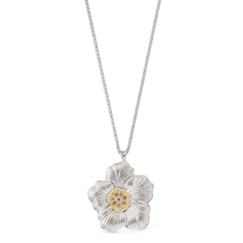 buccellati-blossoms-gardenia-pendant-necklace-sterling-silver-brown-diamonds-JAGPEN016443