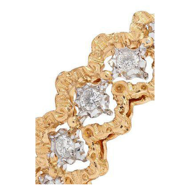 Buccellati - Rombi - Eternelle Band Ring with Diamonds, 18k White and Yellow Gold