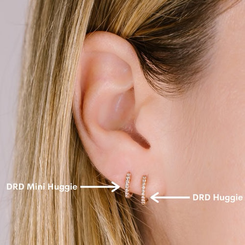 Dana Rebecca Designs -DRD - Huggie Earrings with Diamonds, Yellow Gold