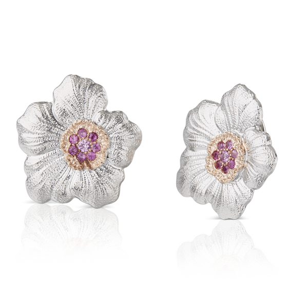 buccellati-gardenia-blossoms-button-earrings-sterling-silver-gold-accents-pink-sapphires