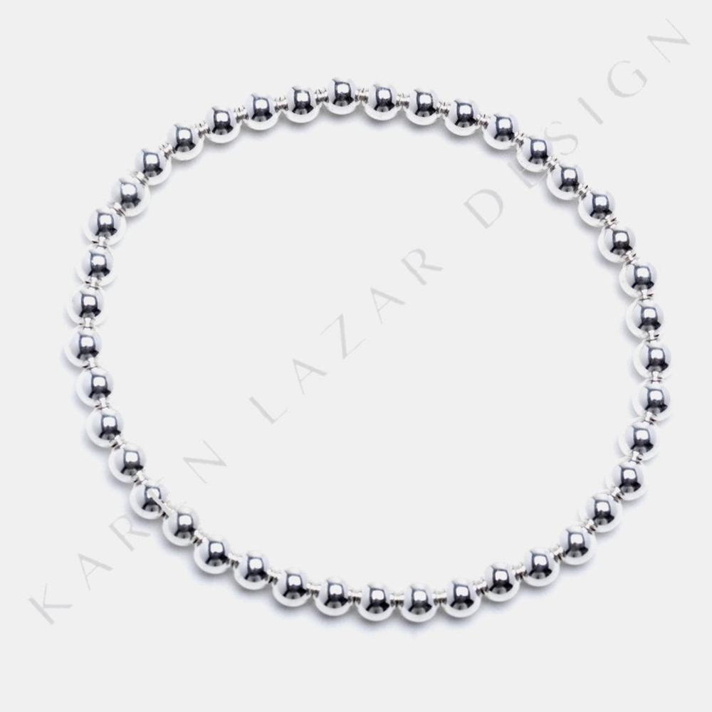 Karen Lazar - 4 mm Sterling Silver Bead Flex Bracelet – AF