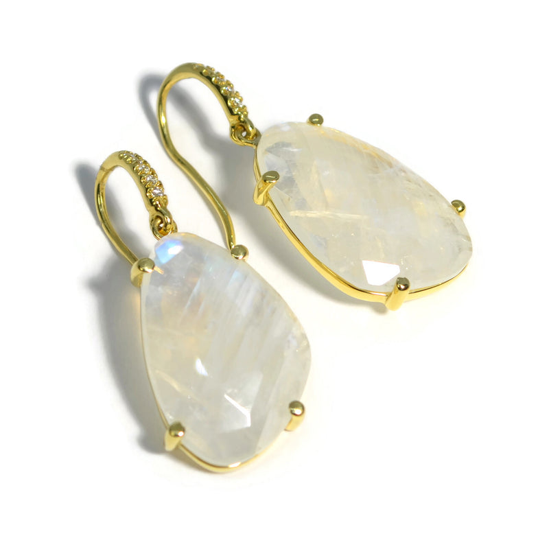 Moonstone Pear-Drop Earrings - EDSP09243