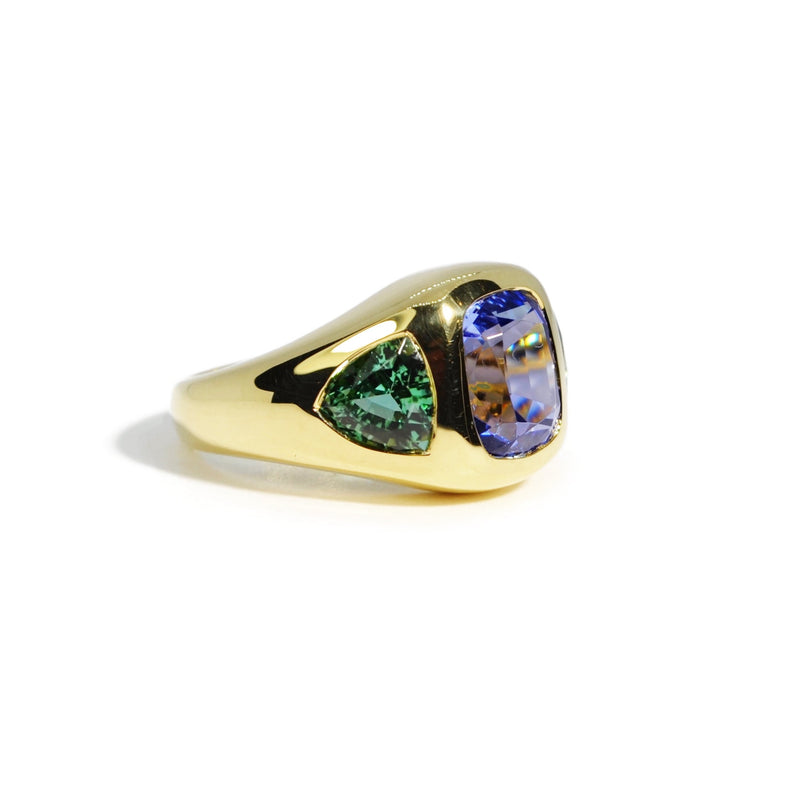 lauren-k-gypsy-ring-tanzanite-green-tourmaline-yellow-gold-R400YTZGT-2