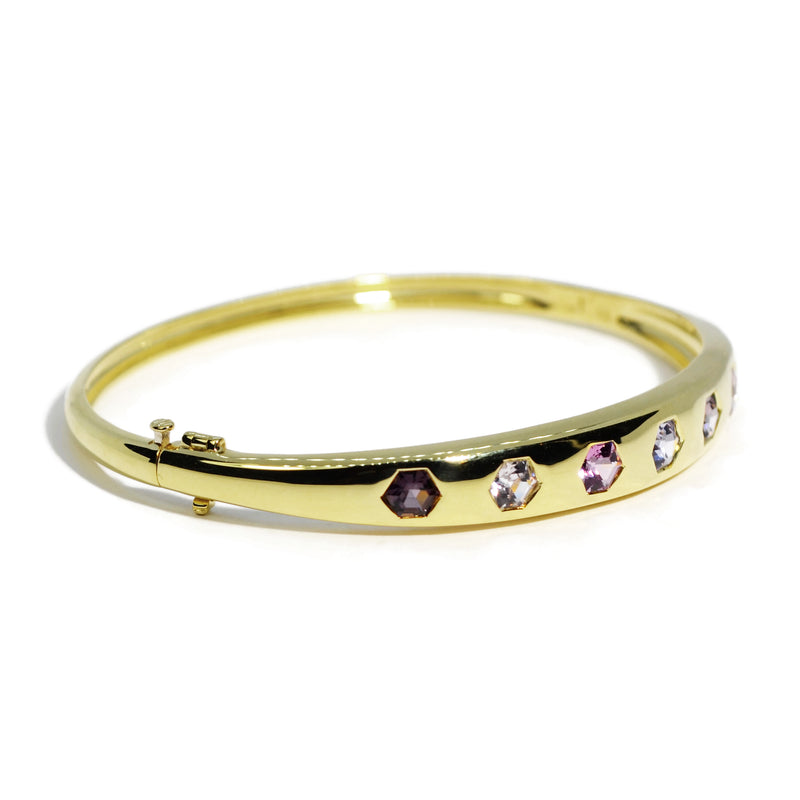 lauren-k-odyssey-bangle-bracelet-jewelry-pink-purple-spinels-yellow-gold-B135Y7HEXSPN